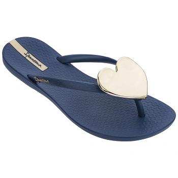 Ipanema Maxi Heart Flip Flops Dam Guld Marinblå Sverige GE8501796